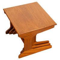 Set of Three Danish Mid Century Modern Teak Nesting Side Coffee Tables 1960s