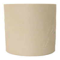 Antique Chinese Qing Biscuit Porcelain Scholar's Brush Pot Bitong Gold Fish 1850