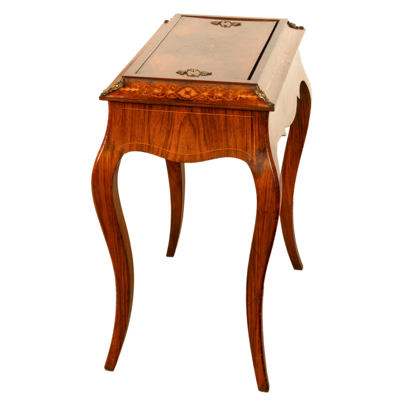 Antique French Marquetry Rosewood & Ormolu Jardiniere Wine Celarette Table 1860