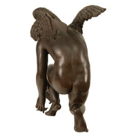 Monumental Antique French Bronze Sculpture Statue Cupid & Marble Ormolu Pedestal by Antoine-Denis Chaudet, 1870