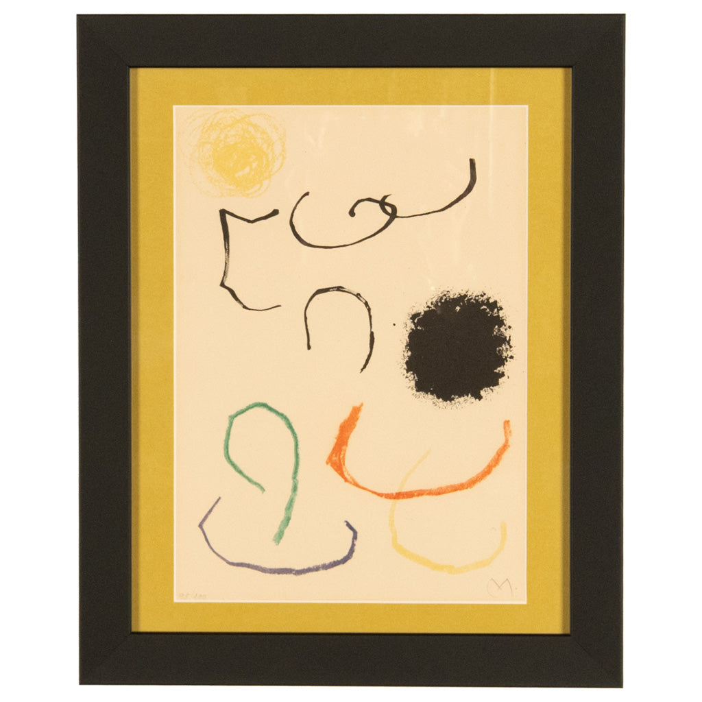 Original Signed & Numbered Surrealist Color Lithograph Obra Inèdita Recent VIII by Joan Miró, 1964