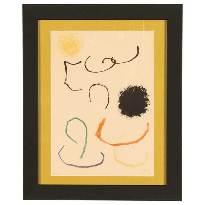 Original Signed & Numbered Surrealist Color Lithograph Obra Inèdita Recent VIII by Joan Miró, 1964
