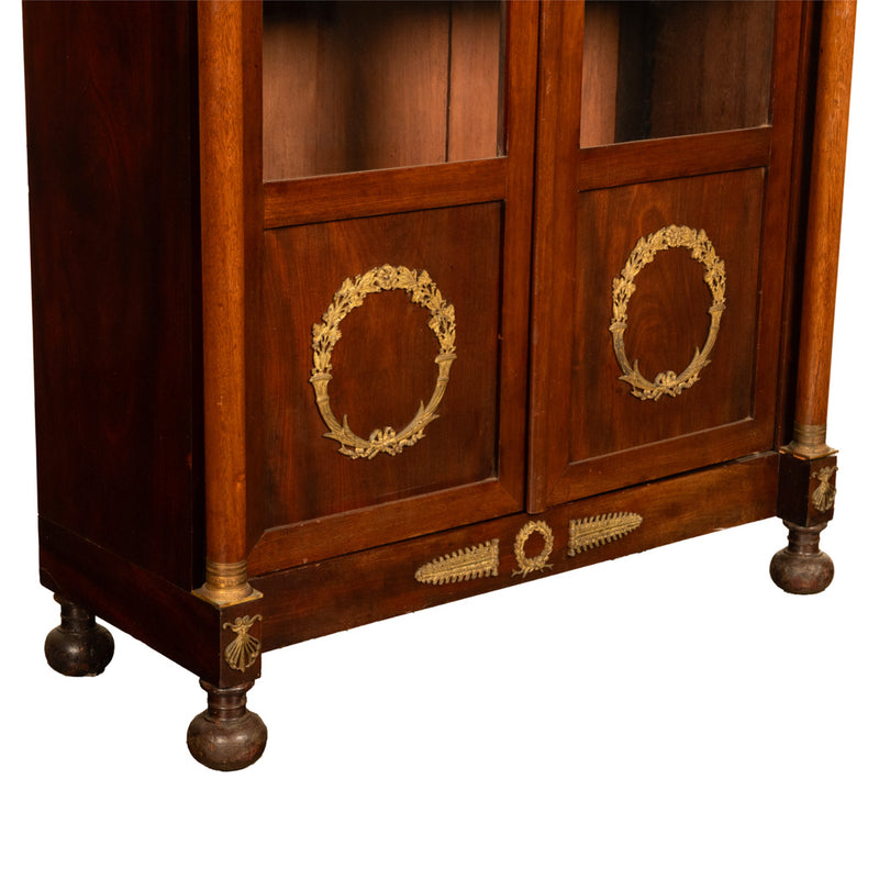 Antique French Empire Mahogany Ormolu Bookcase Bibliotheque Display cabinet 1810