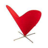 Mid Century Modern Red Heart Cone Chair Verner Panton for Vitra Mint Condition