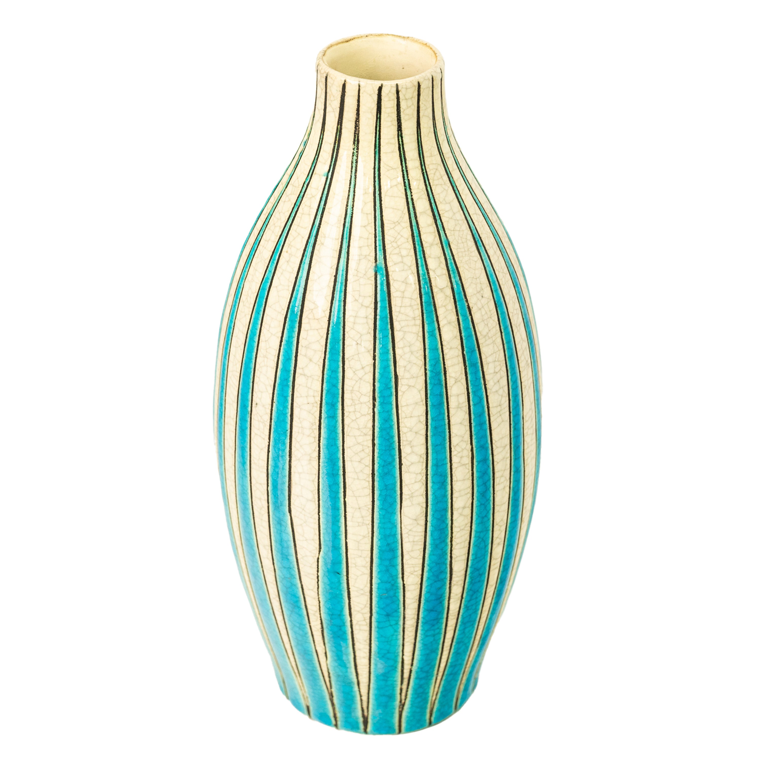 Antique Art Deco Belgian Pottery Vase Maurice Dufrene Boch Freres