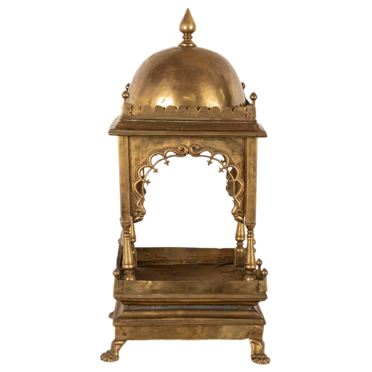 Large Antique East Indian Brass Hindu Altar Temple Statue Shrine Mandir 1880