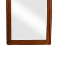 Antique French Louis XVI Walnut Inlaid Parquetry 66" Mantle Trumeau Mirror 1890
