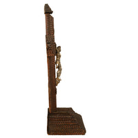 Antique American Tramp Art Carved Wood Crucifix John Zadora Pennsylvania 1900
