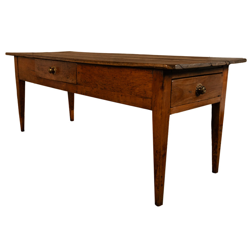 Antique Early 19th Century French Provincial Farmhouse Fruitwood Serving Kitchen Table 1820
