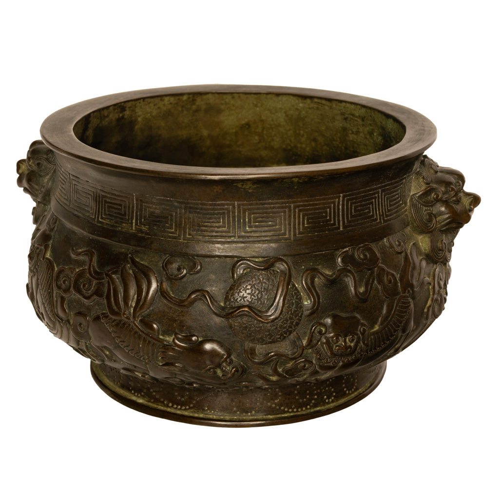 Antique 18th Century Cast Bronze Chinese Qing Dynasty Censer Xuande Mark, Circa 1780