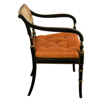 Set Eight Federal Style Japanned & Gilded Dining Arm Chairs Kittinger Furniture