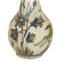 Antique 19th C Ottoman Persian Islamic Qajar Period Iznik Pottery Bottle Vase