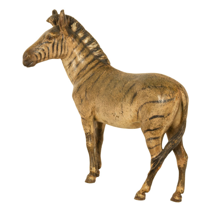 Antique Austrian Franz Bergman Cold Painted Bronze Zebra Quagga Sculpture Statue, 1900