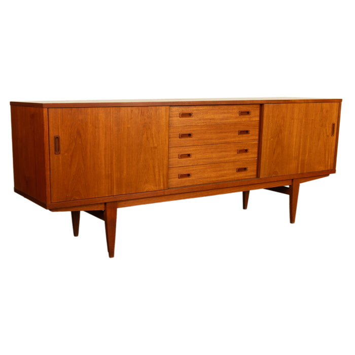 Mid Century Modern Danish Teak Logn John Credenza Sideboard by Lyby Mobler 1960s