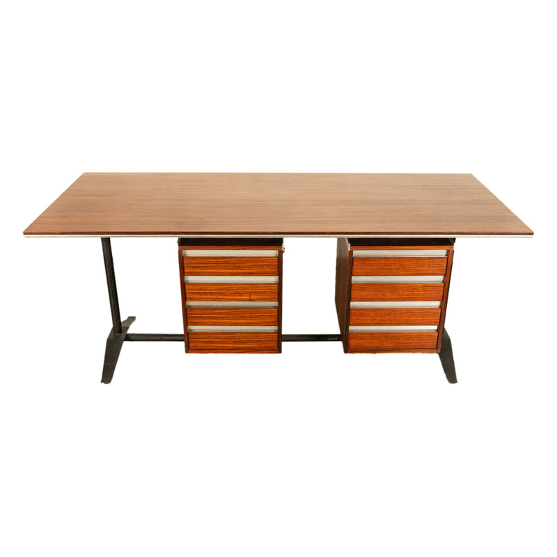 Italian Rosewood Mid Century Modern Executive Desk Gio Ponti Fornaroli Rosselli