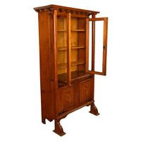 Antique Liberty & Co. Arts and Crafts Oak Mission Bookcase Display Cabinet 1905