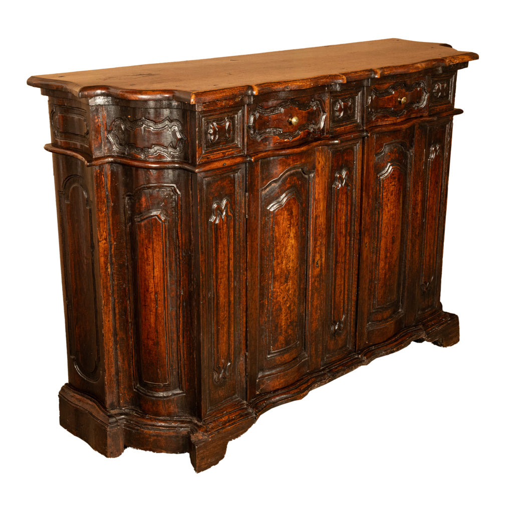 Antique Italian 17th Century Renaissance Carved Walnut Sideboard Credenza 1600
