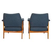 Pair Danish MId Century Modern Arm Chairs Karl-Erik Ekselius for JOC Möbler 1960