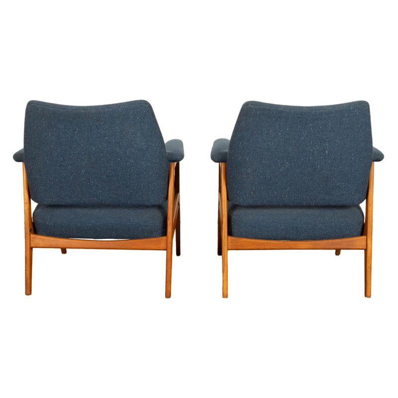 Pair Danish MId Century Modern Arm Chairs Karl-Erik Ekselius for JOC Möbler 1960