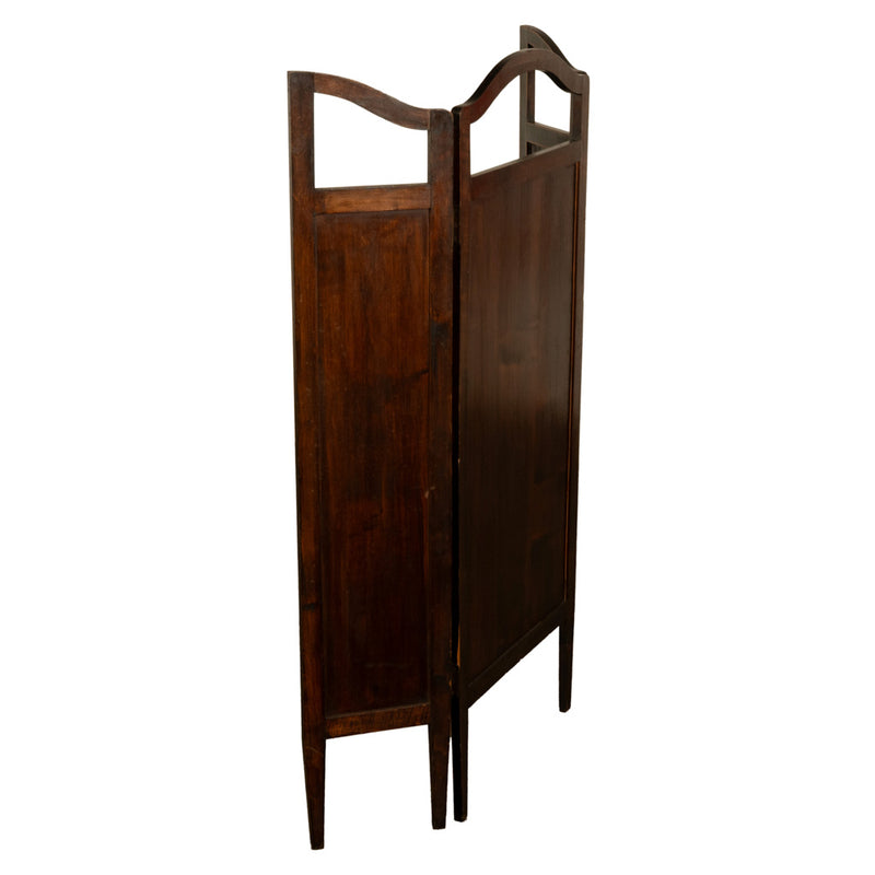 Antique Art Nouveau Mahogany Painted Fire Folding Screen Liberty Co London 1900