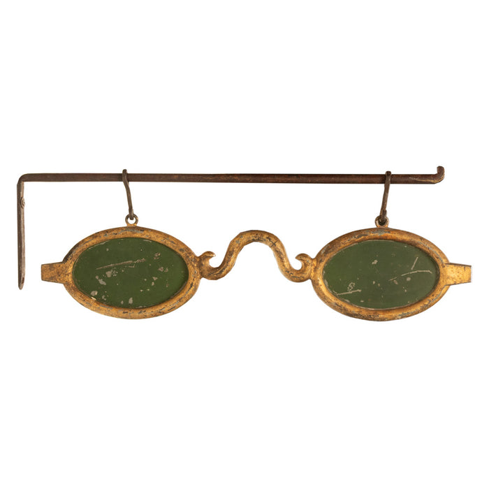 Antique American Gilt Cast Iron Optometrist Trade Mercantile Store Sign NY 1880