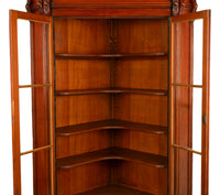 Antique Monumental Victorian Mansion Eastlake Fir Corner Cupboard Cabinet Oregon,  circa 1882