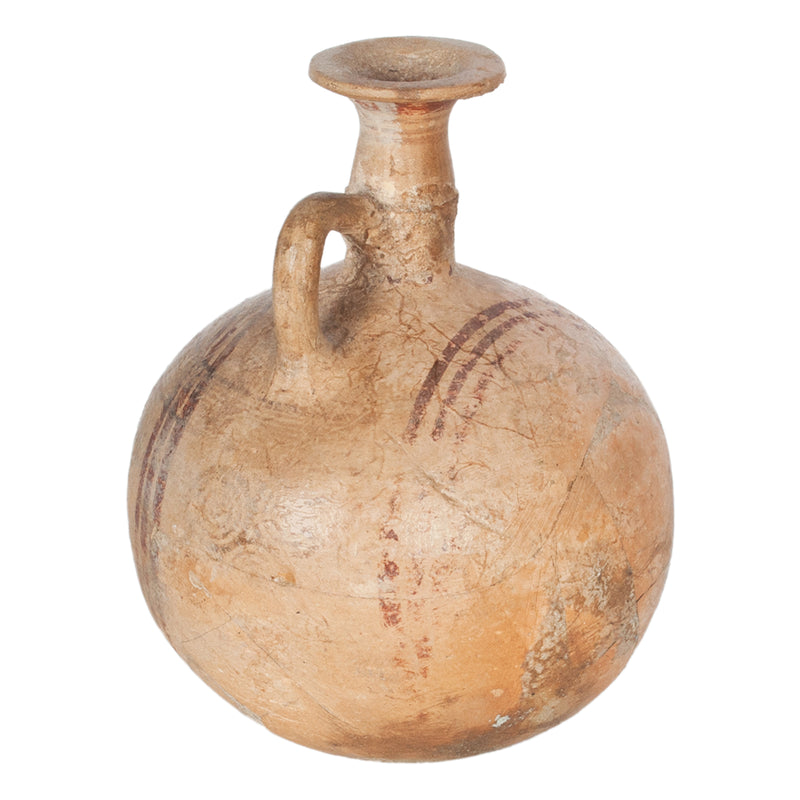 Ancient Greek Cypriot Pottery Bichrome Aryballos Oinochoe Bullseye Flask 750 BC