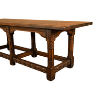 Large Antique Renaissance Carved Walnut Refectory Dining Table by Kittinger 1915