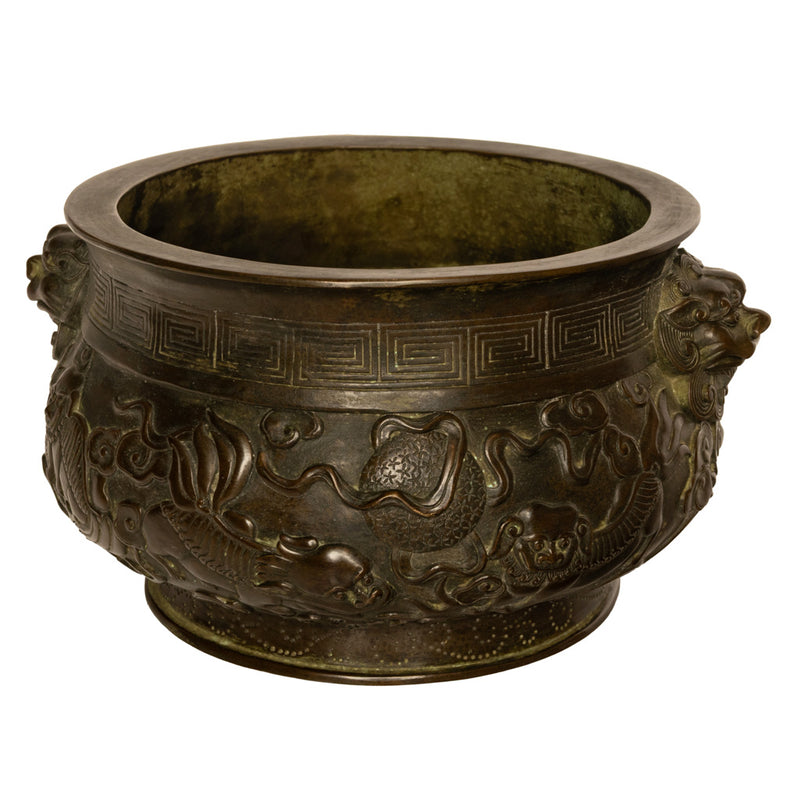 Antique 18th Century Cast Bronze Chinese Qing Dynasty Censer Xuande Mark, Circa 1780