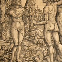 16thCentury German Northern Renaissance Woodcut Print Adam & Eve Baron Von Lanna by Hans Burgkmair the Elder, 1525