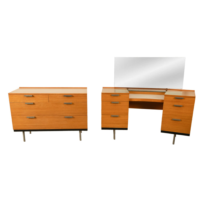 Mid Century Modern Birch Fineline Vanity Dresser Chest Set John Sylvia Reid 1961