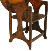 Antique Folk Art Poker Work Arts & Crafts Monks Bench Table Chair New York 1900
