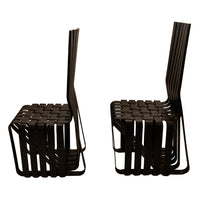 Pair American Modernist "High Sticking" Black Chairs Frank Gehry for Knoll 1992
