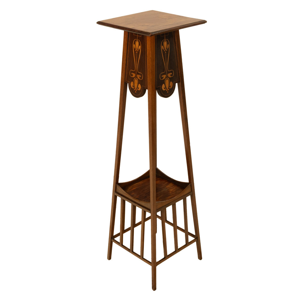 Antique Art Nouveau Inlaid Mahogany Leonard Wyburd Liberty & Co Plant Stand 1905
