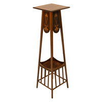 Antique Art Nouveau Inlaid Mahogany Leonard Wyburd Liberty & Co Plant Stand 1905