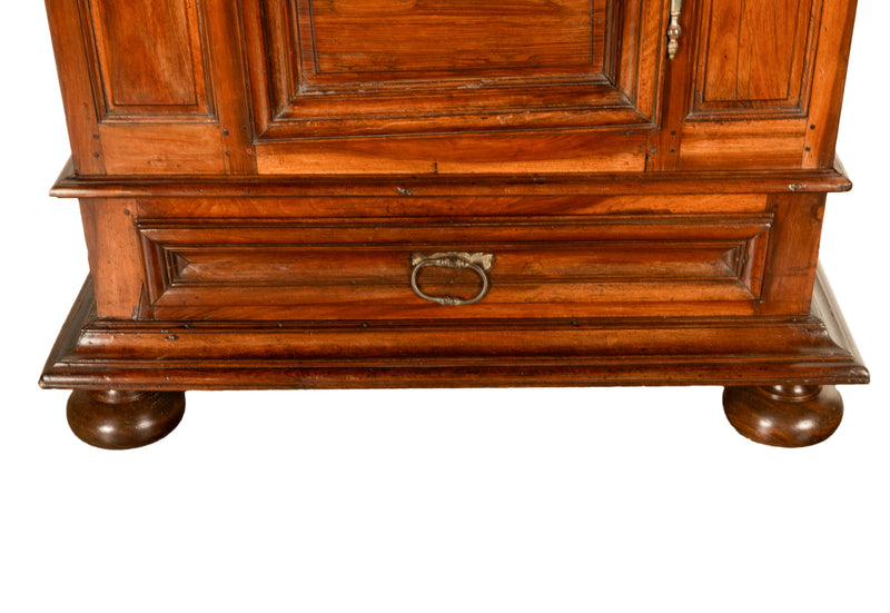 Antique 18th Century French Louis XIV Lyonaise Walnut Armoire Bonnetiere 1710