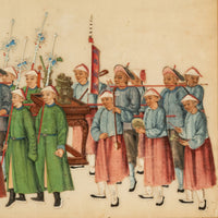 Antique Chinese Qing Dynasty Imperial Gouache Watercolor Pith Painting 1840