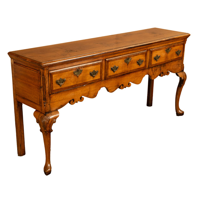 Antique 18th Century Georgian Oak & Crossbanded Mahogany Welsh Dresser Base 1780