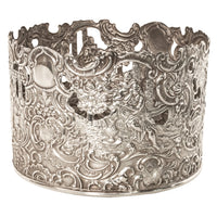 Antique American Sterling Silver Wine Bottle Decanter Coaster Cuff New York 1915