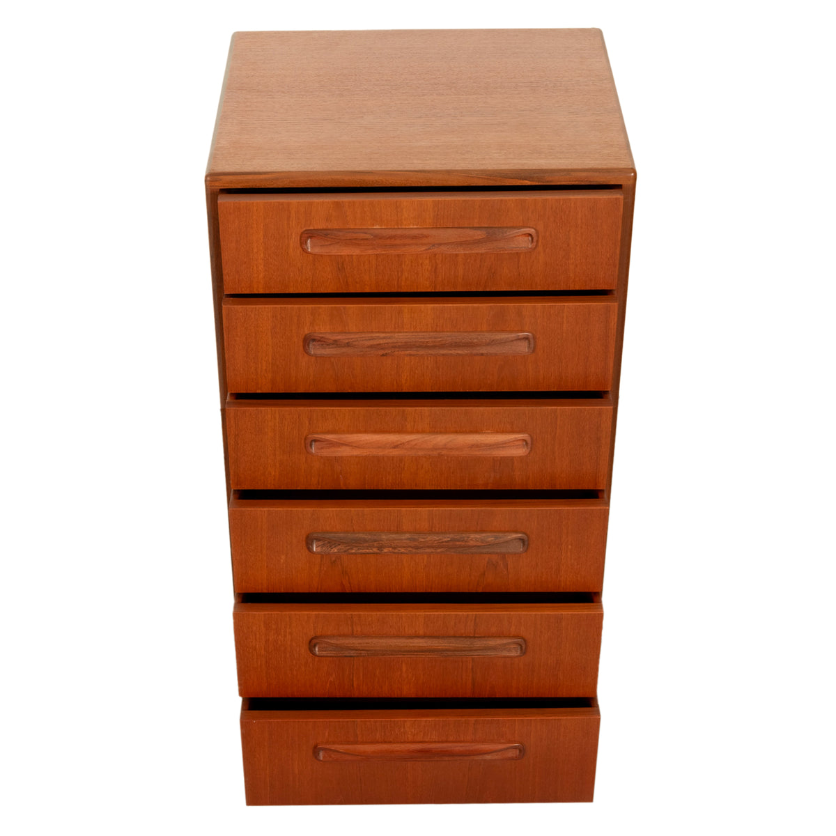 Mid Century Modern Danish G Plan Teak Tall Dresser Chest Six Drawers Fresco 1966