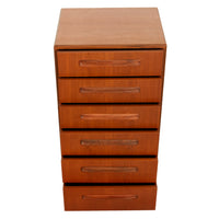 Mid Century Modern Danish G Plan Teak Tall Dresser Chest Six Drawers Fresco 1966