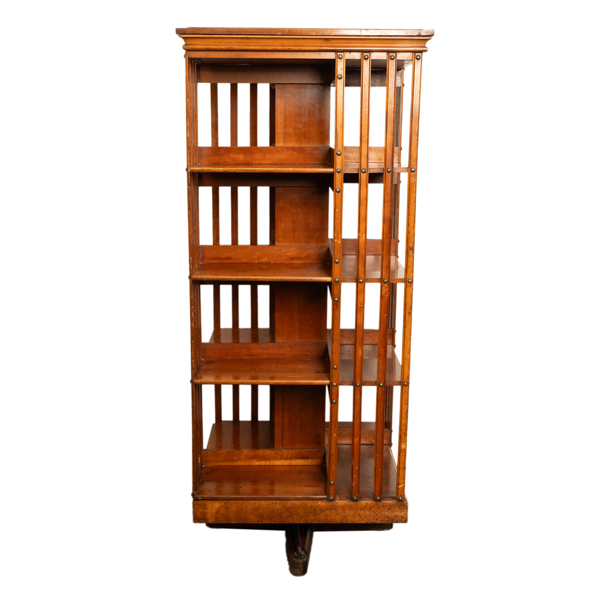 Antique American Walnut John Danner 4 Tier Revolving Bookcase Canton Ohio 1877