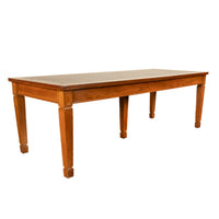 Long Antique Oak Arts & Crafts Five Leg Library Conference Dining Table 1900