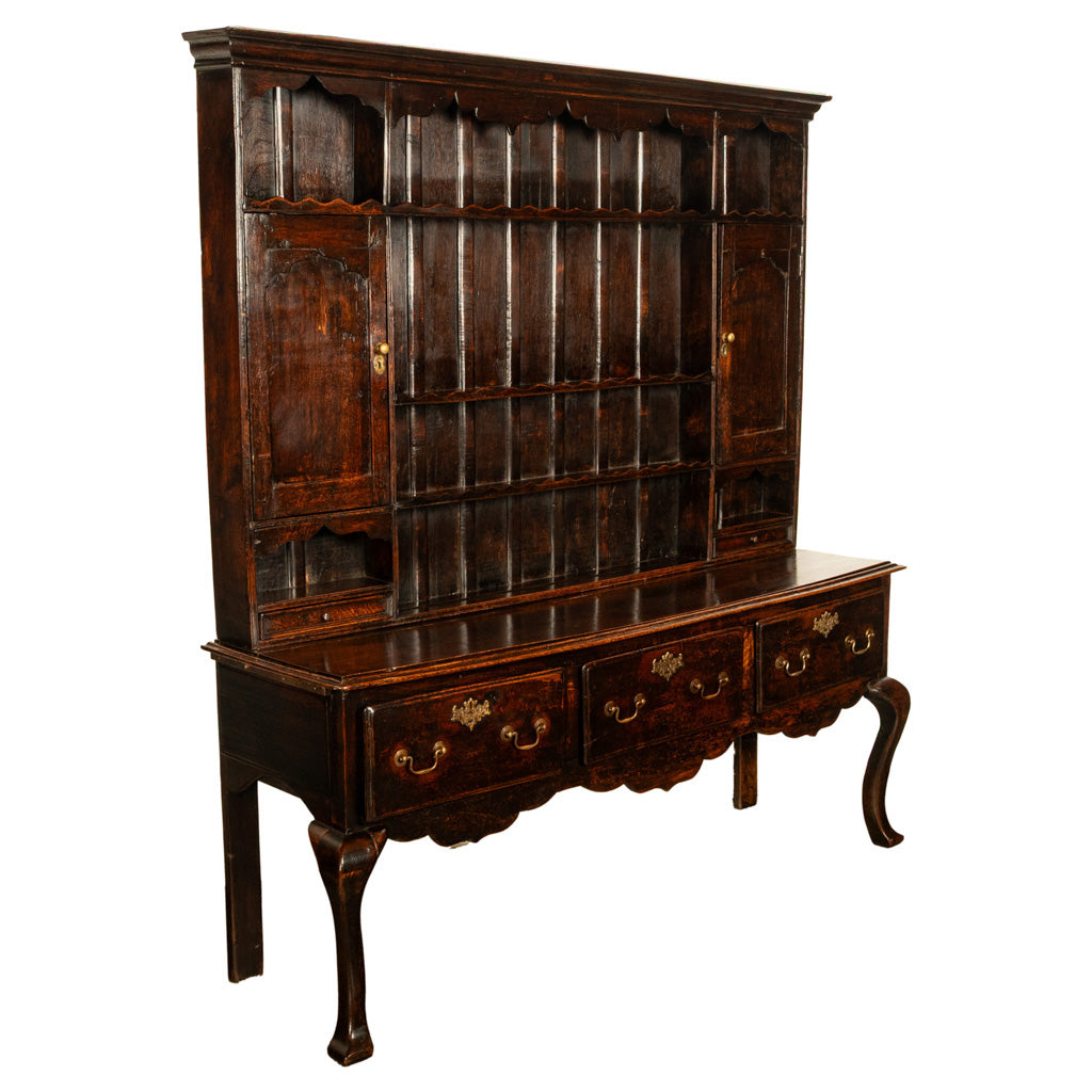 Antique All Period Georgian Queen Anne Carved Oak Welsh Dresser Plate Rack 1750