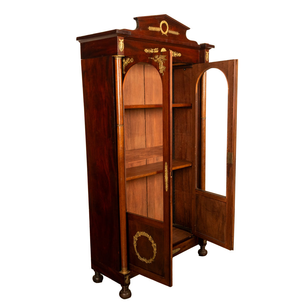 Antique French Empire Mahogany Ormolu Bookcase Bibliotheque Display cabinet 1810