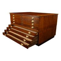 Antique Oak 8 Drawer Filing Print Architect's Blueprint Cabinet Flat File 1900