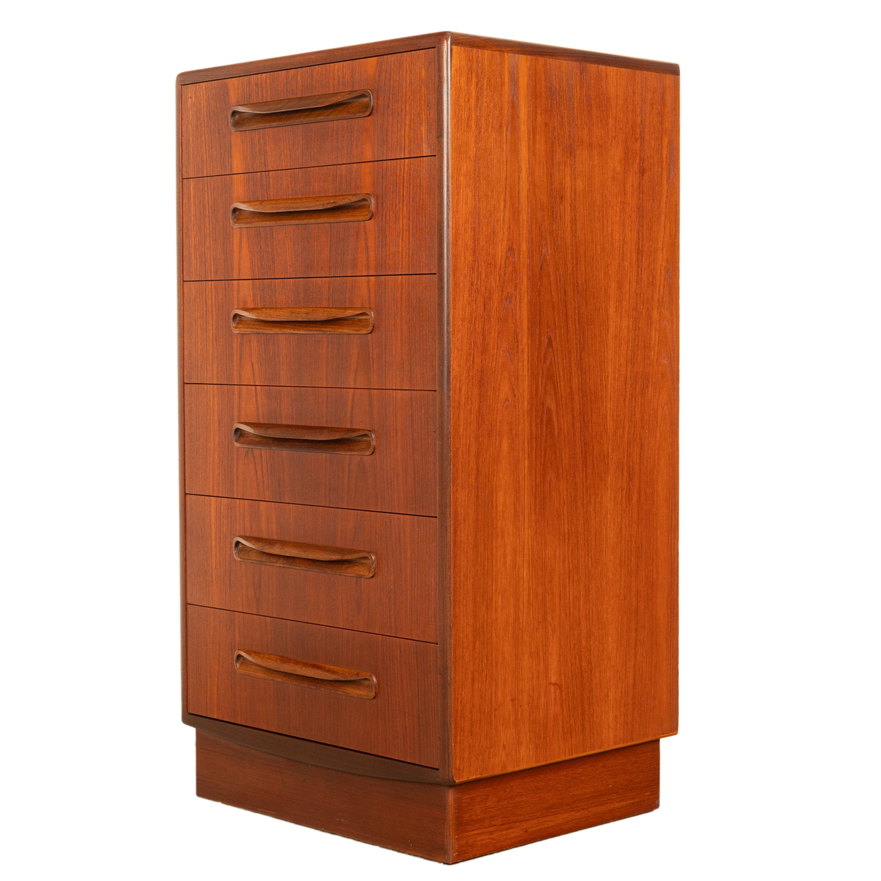 Mid Century Modern G Plan Teak Tall Dresser Chest of Six Drawers Fresc –  BLOOMSBURY FINE ART & ANTIQUES