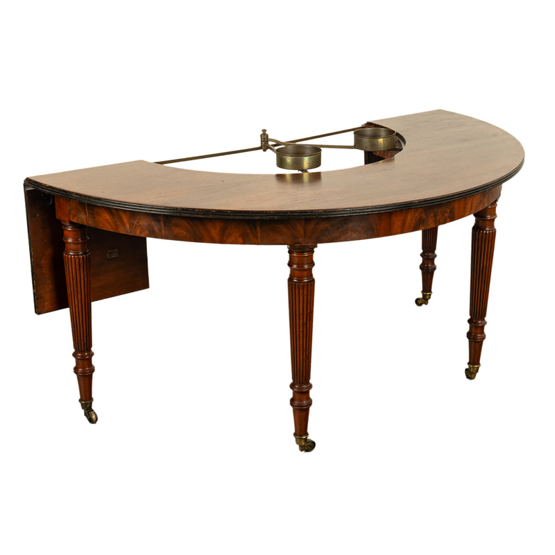 Antique Georgian Regency Mahogany Horseshoe Hunt Wine Tasting Social Table 1820