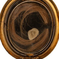 Antique 10K Gold Victorian Swivel Mourning Cameo Brooch Locket Tooth & Hair 1860