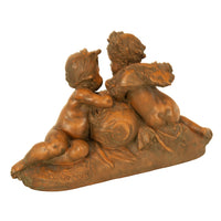 Antique 19thC French Naturalism Terracotta Sculpture "La Source" Putti Sculpture by Albert-Ernest Carrier-Belleuse,1864